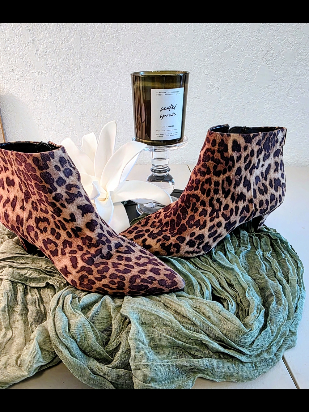 Sam Edelman Circus Leopard Print Pointed-Toe Ankle Booties - Brown/Tan